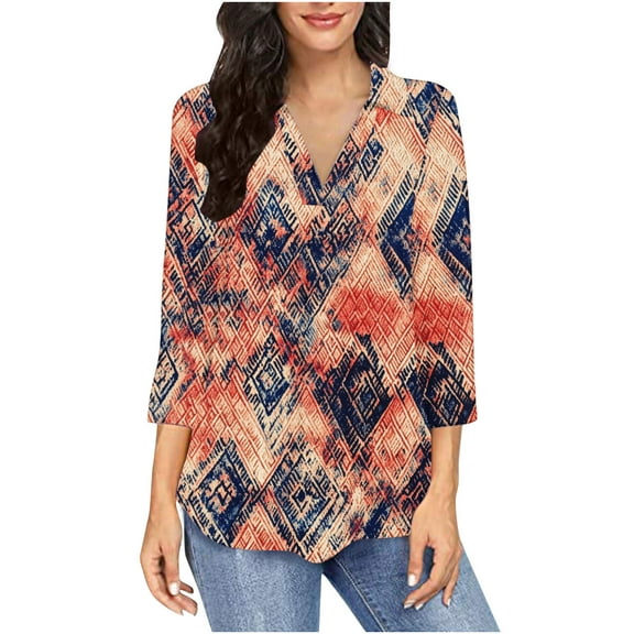 Women Blouse 3/4 Sleeve Petite, Button Down Shirts for Women Lounge My Orders Placed By Me Summer Crop Tops for Women 2025 Summer Button Boho Top my orders