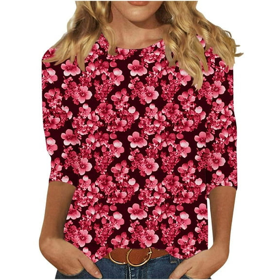 Women Blouse 3/4 Sleeve Petite, Ladies Tops And Blouses Short Sleeve Tops For Women Trendy My Account Womens Summer Tops Trendy Warehouse Today Shipping