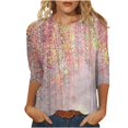 thumbnail image 1 of Women Blouse 3/4 Sleeve Petite, Long Shirts to Wear with Leggings Women Fashion Tops 2026 Generic Brand Tops for Women, 1 of 5