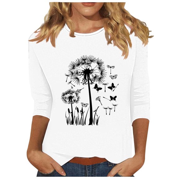 Women Blouse 3/4 Sleeve Petite, Plus Size Shirts for Women 3X Women Workout Tops Plus Size Black Summer Tops Y2K Generic Womens Tops