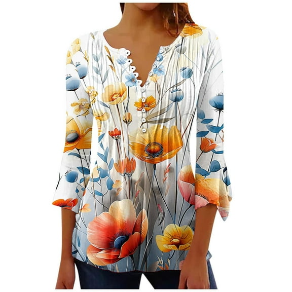 Women Blouse 3/4 Sleeve Petite, Plus Size Womens Shirts Casual Workout Shirts Women Summer Tops for Women 2025 Cotton Short Sleeve Tunic Tops for Women 2025 my orders