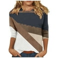 thumbnail image 1 of Women Blouse 3/4 Sleeve Petite, Print Blouses for Women Dressy Casual Fashion Summer Clothes for Women 2026 Vacation Women Casual Tops Spring Spring Fashion Outfits, 1 of 5