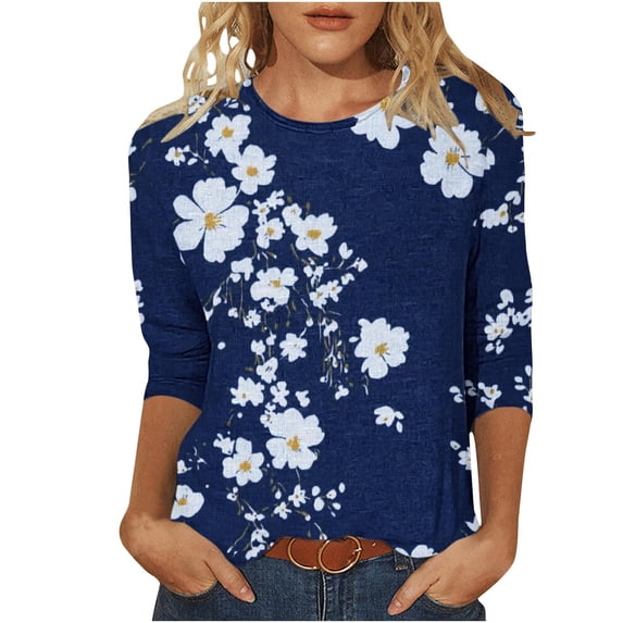 Women Blouse 3/4 Sleeve Petite, Shirts for Women Trendy Summer Plus Size Workout Tops for Women Women Casual Tops Spring Drop Shoulder Longline my orders
