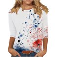 thumbnail image 1 of Women Blouse 3/4 Sleeve Petite, Short Sleeve Shirts for Women Black Athletic Tops Women 3X Womens Tops Dressy Casual Fashion Plus Size Drop Shoulder Longline my orders, 1 of 5