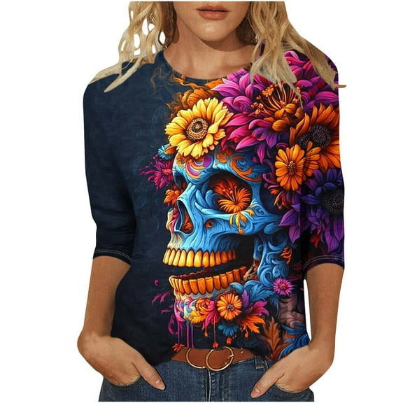 Women Blouse 3/4 Sleeve Petite, Short Sleeve Shirts for Women Plus Generic Brand Tops for Women Black Summer Tops for Work Tops For Women Trendy