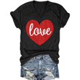 thumbnail image 1 of Women Blouse 3/4 Sleeve Petite, T-Shirts Loose V Neck Womens Workout Tops Black Summer Tops Y2K Crew Neck Tops Grey, 1 of 2