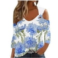 thumbnail image 1 of Women Blouse 3/4 Sleeve Petite, Tee Shirts Womens Loose Womens White Tank Top Blouse Womens Summer Tops Dressy Casual Cropped Previous Orders my orders, 1 of 5