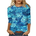 thumbnail image 1 of Women Blouse 3/4 Sleeve Petite, Tshirts Shirts Graphic Summer Graphic Tees for Women 2026 Women Tank Tops Loose Petite Warehouse Today Shipping, 1 of 5