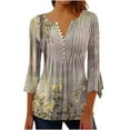 thumbnail image 1 of Women Blouse 3/4 Sleeve Petite, White Blouse for Women Dressy Elegant Womens Sports Tops Set Spring Crop Tops for Women 2026 Spring Outfits, 1 of 5