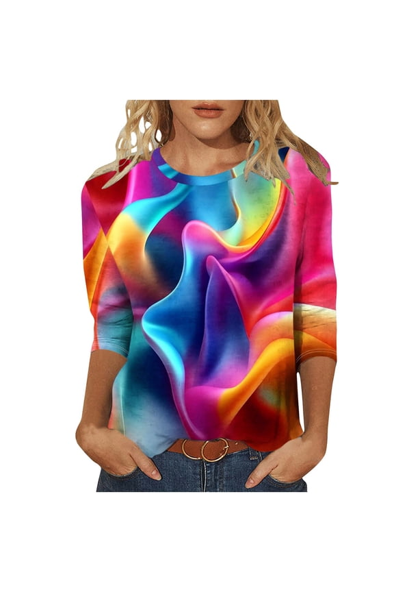 Women Blouse 3/4 Sleeve Petite, Women Blouses Elegant Casual Short Sleeve Drop Shoulder Longline Womens Tops Dressy Casual 3/4 Sleeve V Neck 2026 Spring Outfits Fall Fashion Must Haves
