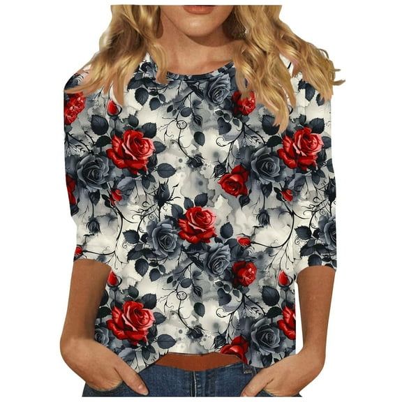 Women Blouse 3/4 Sleeve Petite, Womens Blouses for Summer Sleeveless Tops For Women Plus Size Summer Tops for Women Over 50 Buy Again My Orders my orders