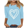 thumbnail image 1 of Women Blouse 3/4 Sleeve Petite, Womens Loose Shirts Casual Graphic Tees Trendy Summer Tops for Women 2025 Trendy Sexy Casual Hide Belly Tunic 2025 Summer my orders deals, 1 of 4
