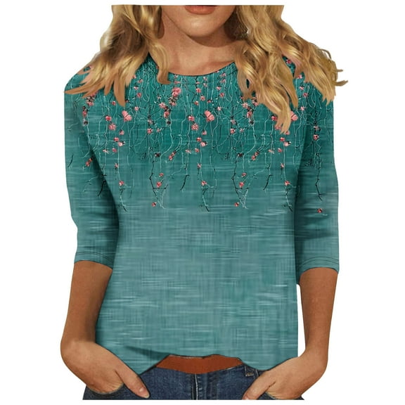 Women Blouse 3/4 Sleeve Petite, Womens Looseting T Shirts Graphic Tees Trendy Womens Summer Tops Casual Stylish Summer Shirts for Teens Modest my orders