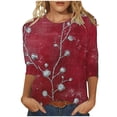 thumbnail image 1 of Women Blouse 3/4 Sleeve Petite, Womens Looseting T Shirts Workout Shirts Women Casual Tops for Women Trendy Summer My Orders Placed Recently By Me my orders, 1 of 5