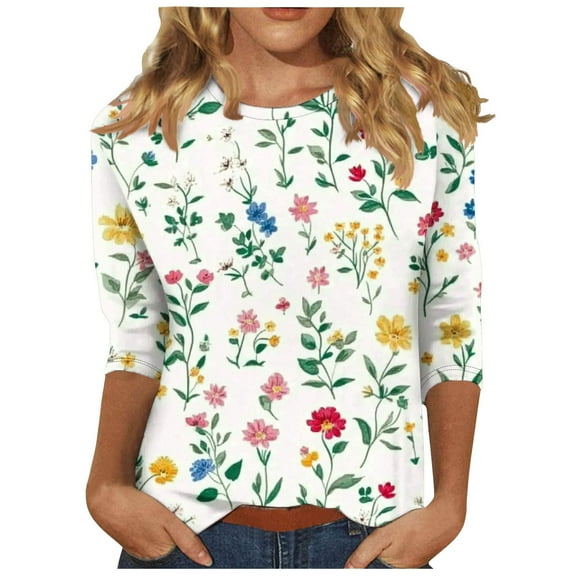 Women Blouse 3/4 Sleeve Petite, Work Out Shirts Gym Loose Crop Hawaiian Shirts Blue Women Fashion Tops Summer Frilly Button Down Shirts Green