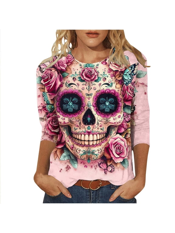 Women Blouse 3/4 Sleeve Petite, Work Out Shirts Gym Loose Crop Summer Clothes for Women 2026 Vacation Cute Crop Tank Tops for Women Warehouse Today Shipping