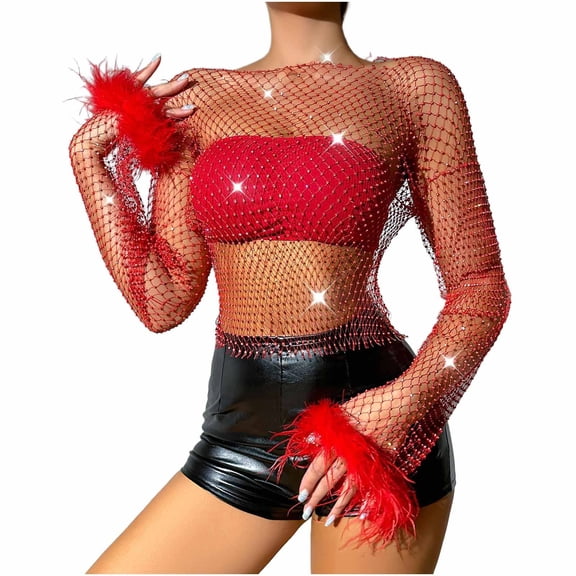 Women Blouse, Backless Sequin Crop Tops for Women Metallic Sparkly Tassels Bikini Body Chain Festival Nightclub Outfits