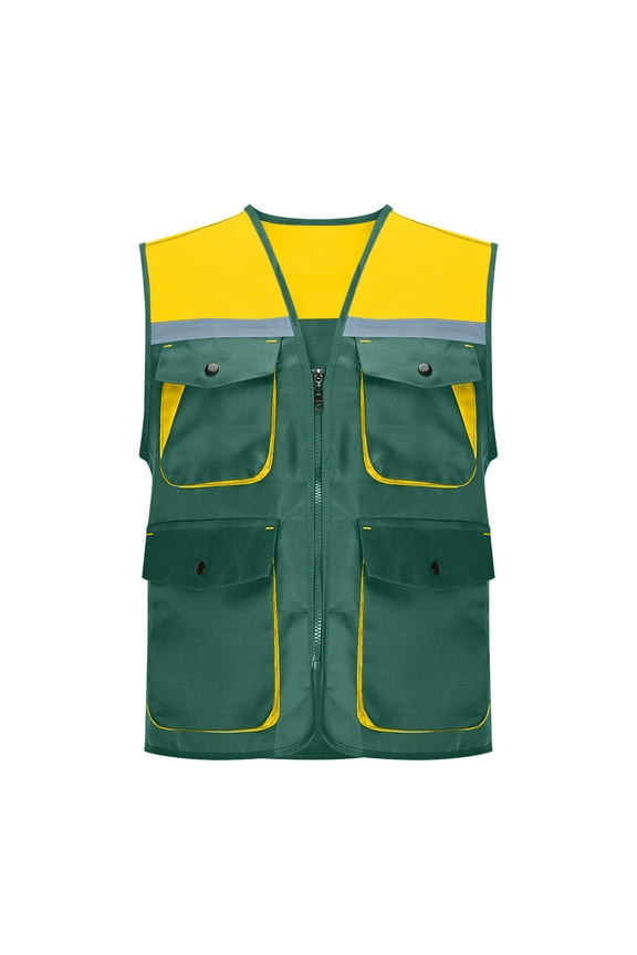 Women Blouse, High Vis Safety Vest Womens Breathable Zip Up Sleeveless Reflective Strip Waistcoat Fish Hiking Vest with Zip Closure Pockets