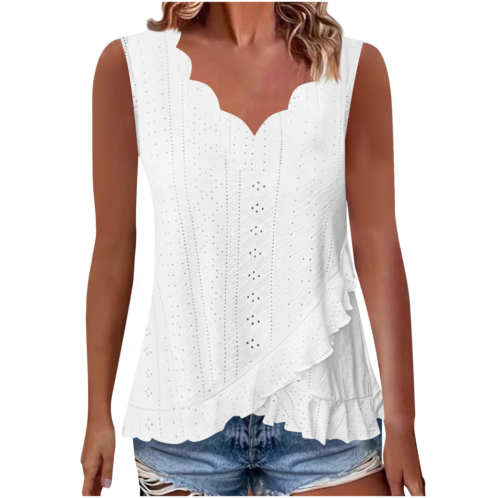 Women Blouse, Women's Casual Denim Waistcoat Frayed Sleeveless Ripped Jacket Vest with Pockets
