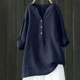 thumbnail image 1 of Women Blouse,Women's V-Neck Long Sleeve Tunic,Loose Button Cotton and Linen,Summer Shirt - Women's V-Neck Long Sleeve Loose Button Cotton And Linen Tunic Shirts Summer Shirts Blouse, 1 of 5