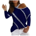 thumbnail image 1 of Women Blouses 3xl Dress Shirts for Women Shirts Long Sleeves V Neck Short Sleeve Guard Swim Top Ladies Dress Tops Blouse Chiffon plus Womens Tees Turtle Neck Silk Long Sleeve Blouses for Blue L, 1 of 4