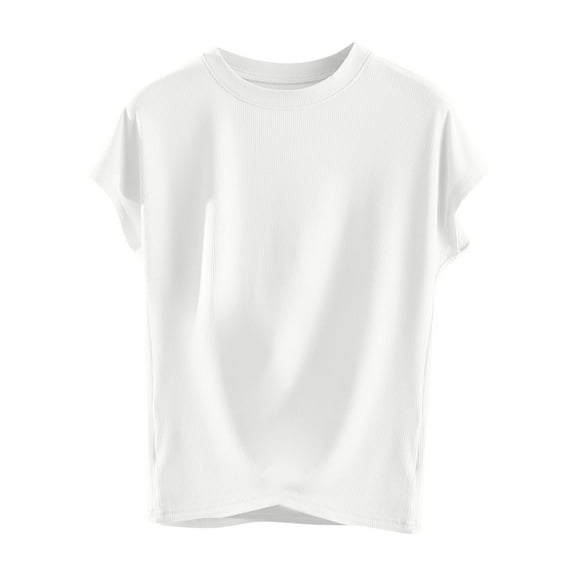 Women Blouses Casual And Fashionable Solid Color Short Sleeved Round Neck Top Plus Size Womens Tops The Summer I Turned Pretty