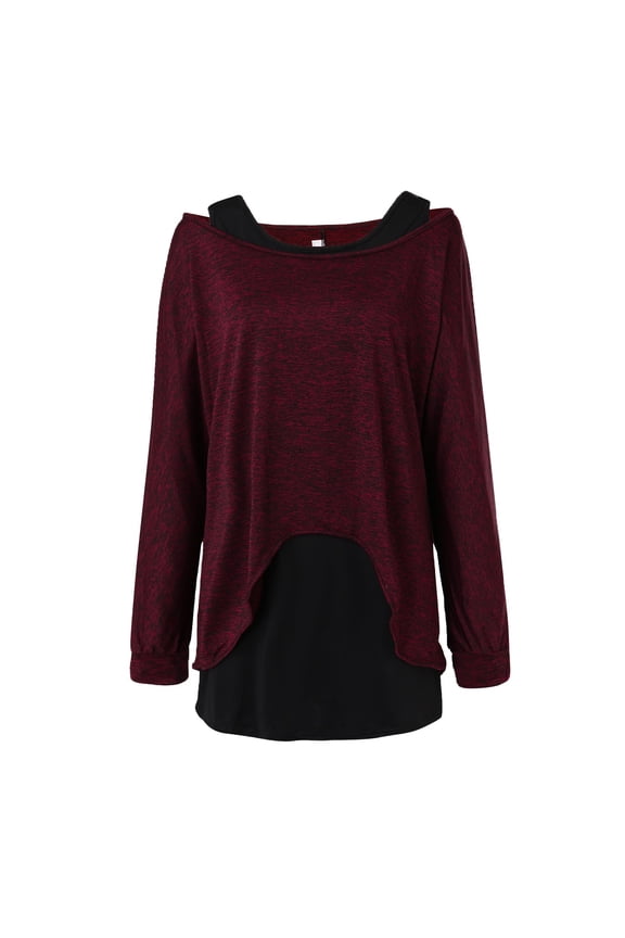 Women Blouses Chiffon Work Blouses Women Loose Long Sleeve Top Peach Turtleneck Polyester Long Sleeve Shirt N L Tight Tee Shirt Athletic Tops Womens Turtleneck Tees Womens Short Red XL