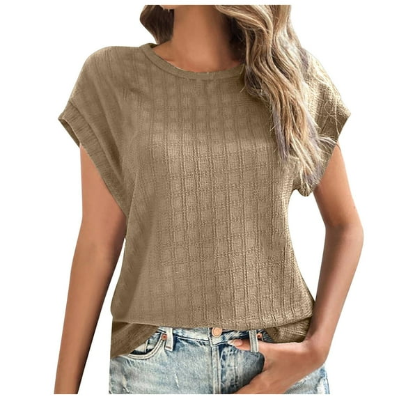 Women Blouses Christmas Sweater Women Sleeve Crop Top Woman Business Shirts Set Tee Shirts Set Shirt Long Sleeve Blouse Dressy Womens plus V N L Three Quarter Top Long Thin Khaki M