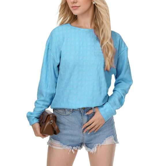 Women Blouses Color Block Long Sleeve Shirts Pleated Fall Tops Fashion Dressy Blouses