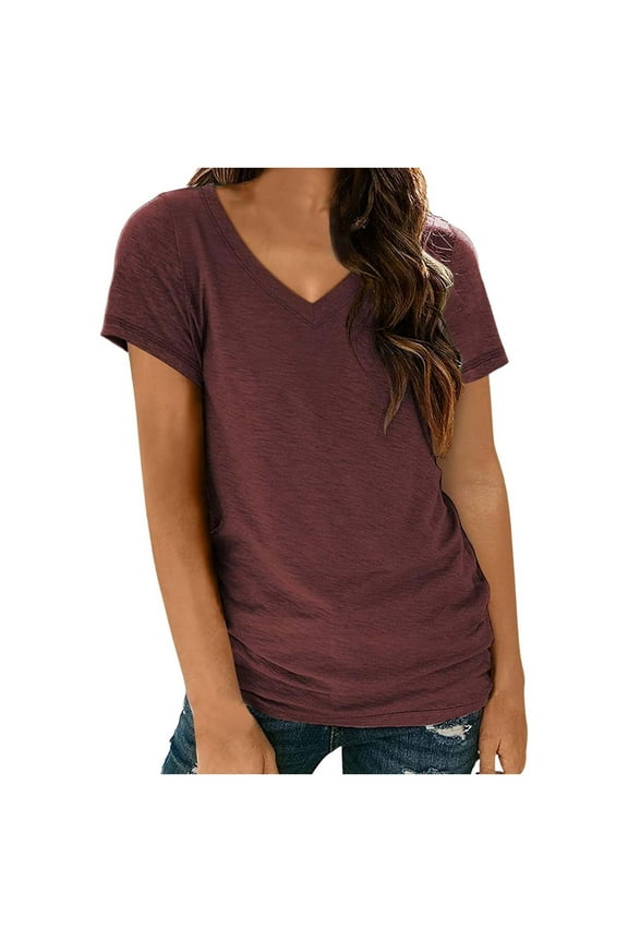 Women Blouses Comfy Tee Women Base Layer Skiing plus Size Tops Oversized Long Sleeve Shirts Cute Tops Top Tech Quarter Sleeve T Shirts Juniors Slim Fit Fitted Tee Long Dressy Sur Red XL