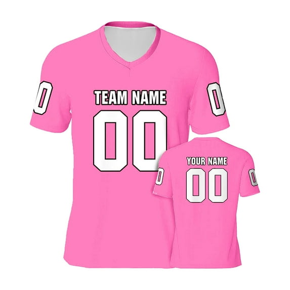 Women Blouses Custom Football For Men Women TeamName Number Football Customized Sport Shirt Fans Comfy T Shirts for Women Long Sleeve Tunic Top Women Three Quarter Sleeve Tops for Women Dressy Pink M