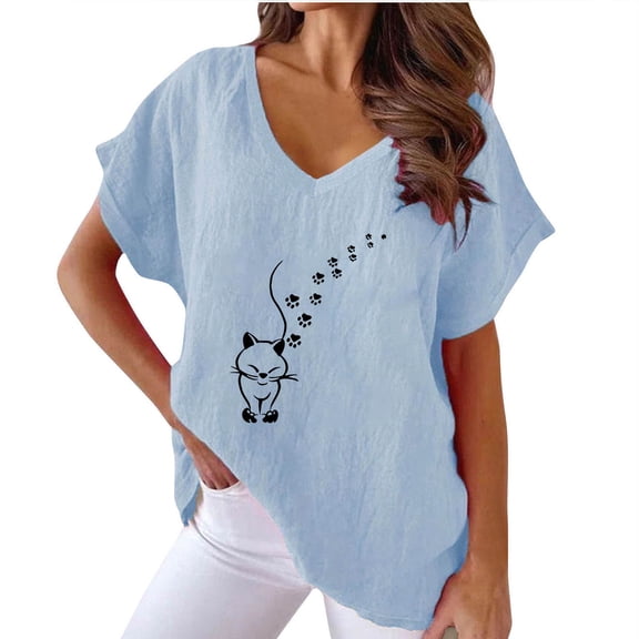 Women Blouses Elegant Casual Beige Graphic T Shirts Loose Fit Summer Shirts for Teens Modest