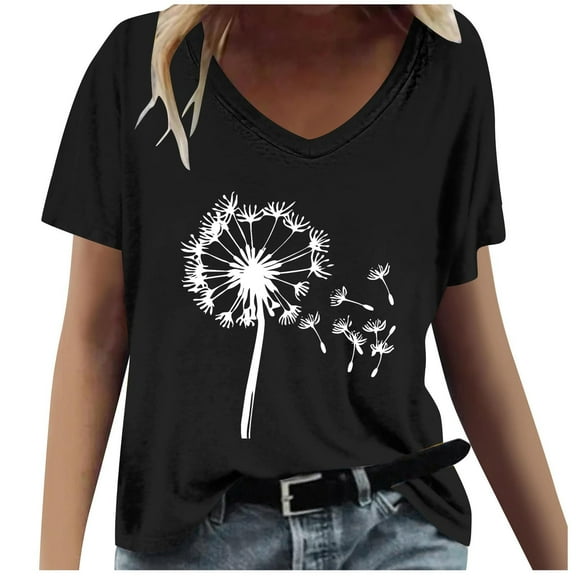 Women Blouses Elegant Casual Petite Short Sleeve Shirts for Women Loose Fit Summer Button Boho Top