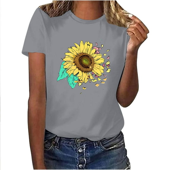 Women Blouses Elegant Casual Plus Size Women Slim Fit Basic Tees Skinny Crop Summer Tops for Women 2025 Vacation Women Outfits Sets Tummy Control Clearance Deals