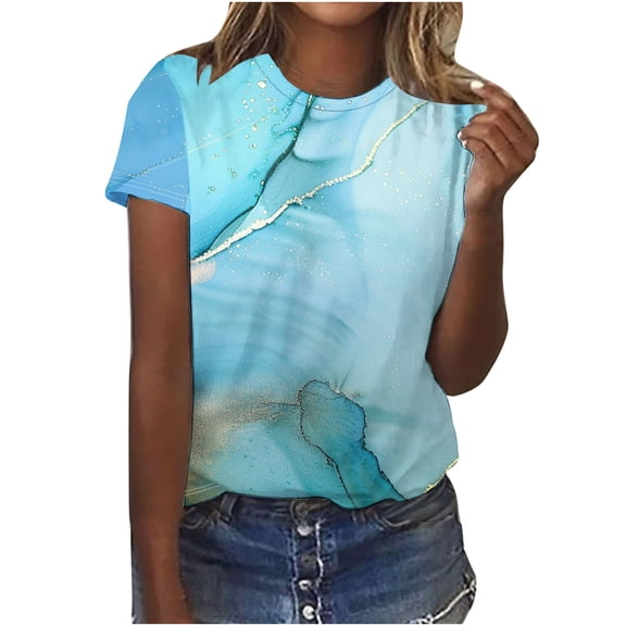 Women Blouses Elegant Casual Short Sleeve Plus Size Cotton T Shirts Loose Fit Workout Tank Tops for Women Built In Bra