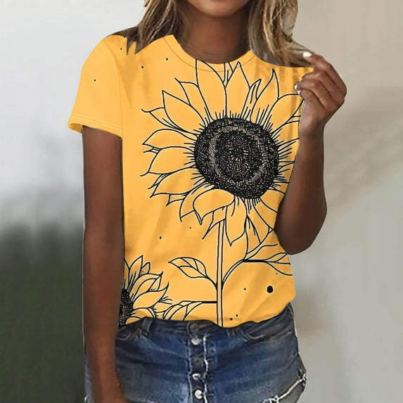 Women Blouses Elegant Casual XL Graphic T Shirts Loose Fit Summer Clothes for Women 2025 Vacation