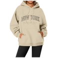thumbnail image 1 of Women Blouses Extra Long Sweat Shirts Women Cute Clothes Teen Girls Warm Zip Sweatshirts Cowl Neck Sweatshirt Rambling Hoodie Cool Design Long Sleeve U Neck Light Jacket Pullover Sports Brown XL, 1 of 4