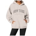 thumbnail image 1 of Women Blouses Extra Long Sweat Shirts Women Cute Clothes Teen Girls Warm Zip Sweatshirts Cowl Neck Sweatshirt Rambling Hoodie Cool Design Long Sleeve U Neck Light Jacket Pullover Sports Beige M, 1 of 4