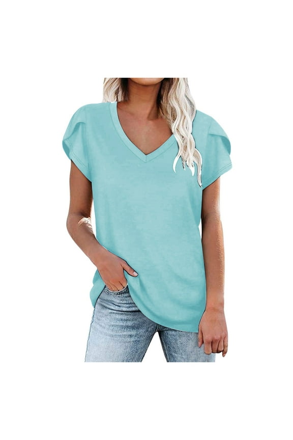 Women Blouses Extra Small Blouses for Women Fitted Long Sleeve Dress Elegant Pullover Top Tan Short Sleeve Loft Tops Button up Top Stretchy Shirt Womens Extra Long Tee Shirts Button Shirt Sky Blue 2XL