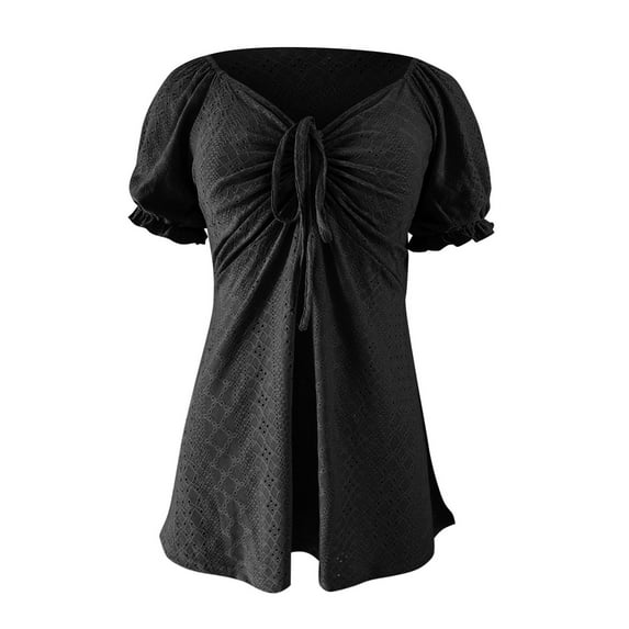Women Blouses Fashion Shirts Women Long Sleeve Athletic Shirts for Puff Long Sleeve Blouse compatible with Macrame Blouse Womens Dry Wick Tall Woman Short for Dressy Black M