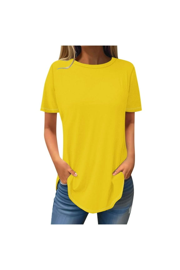 Women Blouses Fashion Sold Short Sleeves Blouse Round Neck Casual Plus Size Womens Tops The Summer I Turned Pretty