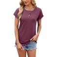 thumbnail image 1 of Women Blouses Fit Short Loose Fitted Shirt Teen Blouses Tops Dressy Crop Short Sleeve Tops for Women Christmas Shirt Dressy Long Sleeve Teen Girl Long Rayon Shirts for Tunic Shirts Wine L, 1 of 9