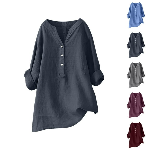 Women Blouses – Fitted Tops with Ruffle Sleeve Chiffon Design for Work, Wedding Guest or Beach Vacations Loose Button Down Blouse Tops Stand Solid Sleeve Collar Long Casual Women Shirt Women's Blouse