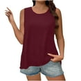 thumbnail image 1 of Women Blouses Flowy Sleeveless Crewneck Loose Fitted Womens Summer Casual Tops Going out Daily Wear, 1 of 8