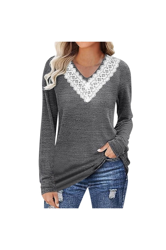 Women Blouses Graphic T Shirt Long Sleeve Athletic Undershirt Women Top Glitter Foam Polyester Long Sleeve Blouses Hoodies plus Size Silk Button down Shirts plus Size for 3x Grey 2XL