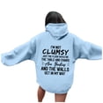 thumbnail image 1 of Women Blouses Graphic Womens Sweatshirts Large Zipper Warm Winter Tops Women Zip Shirts Shirt Hoodie Womens Pullover Sweatshirt Brunette Sweatshirt Hoodies Cute Zipper Athletic Blue XL, 1 of 6