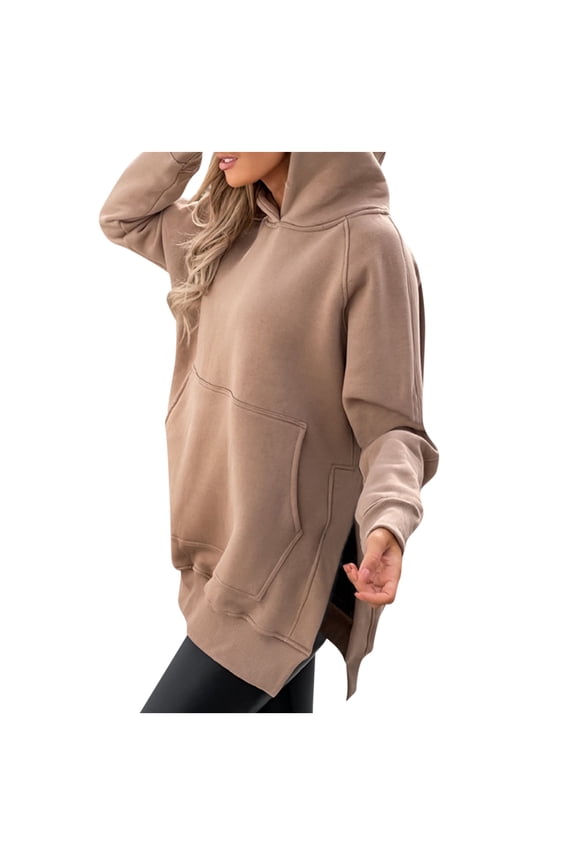 Women Blouses Knitted Sweater Sweatshirt Shirt Athletic Sweater Dark Hoodie Women Pullover Hoodies Hoodie Sweatshirt for Half Zip Pullover Athletic Fashionable Hoodies for Brown XL