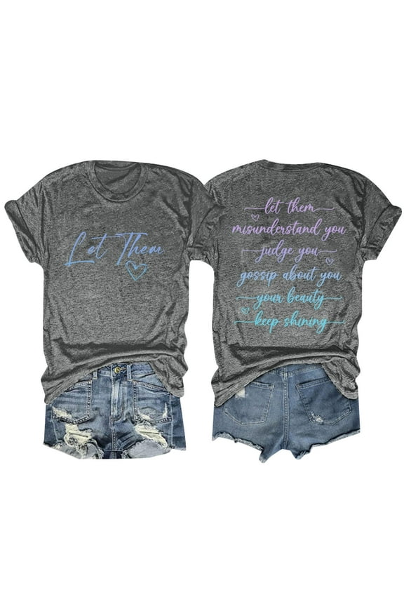 Women Blouses Lace Top Loose Top Tight Women Ladies Short Sleeve Knit Tops Neck T Shirt V Neck Fitted Ladies Long T Shirts Raglan Tee Modern Shirts for Sweaters Little Boy Let Them Letter Grey L