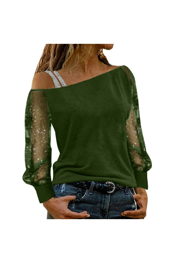 Women Blouses Lace plus Size Shirt Mini Leopard Print Shirt Ladies Dress Shirts Blouses Ladies Summer Tunic Tops Juniors Workout Shirts Women Active Eyelet Blouse Long Sleeve with Lace Trim Green S
