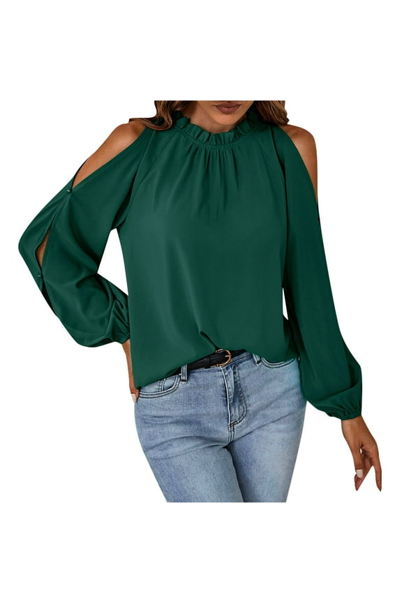 Women Blouses Ladies Bulk Shirts Soft Woman Shirt Womens Exercise Tops Tight Fit Baggy Shirts Womens Tops Long Sleeve Animal Lady V Neck Long Sleeve T Women Pack Work Tech Wear Shirt Green XL